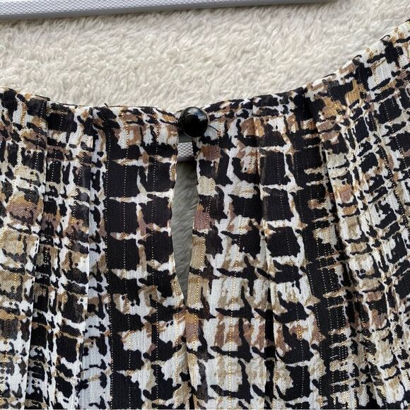 Roz & Ali XL womens long sleeve blouse, black, brown and gold  Bell Sleeve UEC - Picture 8 of 8